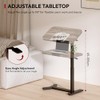 SANODESK Standing Desk Height Adjustable Overbed Bedside Table with Hidden
