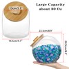 Sumnacon Laundry Pods Container with Wooden Lid, Wide Mouth Laundry