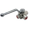 Hydraulic High Pressure Shut-Off Ball Valve 3 Way 1/4 Inch