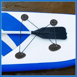 VekAuto 6pcs 6cm Black D Ring Patch PVC Stainless Steel Round Shape D Ring Pad for Surfboard Inflatable Boat Kayak Canoe Deck Auto Accessories