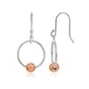 Two-Tone Rose Gold Flashed Sterling Silver Polished Open Circle Bead