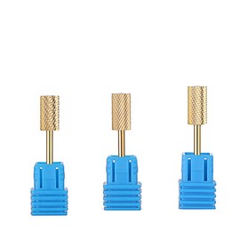 VOANZO Safety Nail Drill Bit Set, 3 Pieces Professional Nail Drill Bits Removal Gel Safety Bits Medium Fine Coarse Drill Bit 3/32 Inch