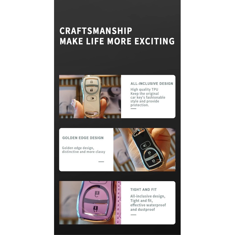 TECART Soft TPU Key Fob Fit for Nissan Armada Frontier
