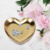 HERCHR Small Trinket Tray,Gold Heart Shaped Jewellery Dish Plate,Jewelry Display