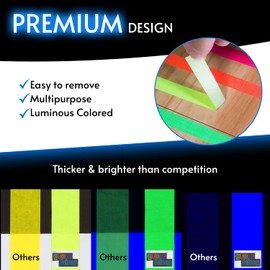 Glow King Blacklight Reactive Glow Tape | Premium UV Fluorescent Neon Party Gift for Events | Multipurpose Luminous Colored Tape for Room Decorations | Glow in The Dark Cloth Tape – 0.5 in x 18 ft