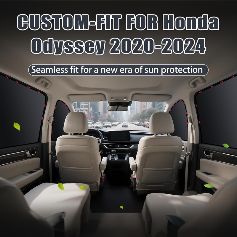 ZATOOTO Car Window Shades for Honda Odyssey 2020-2024, 4 Pcs