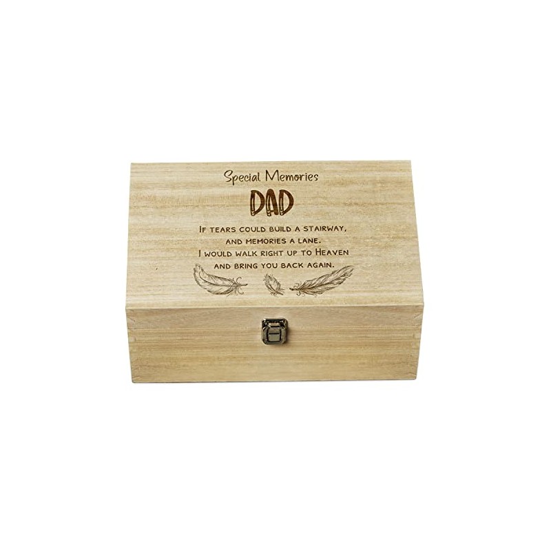 ukgiftstoreonline Dad Remembrance Large Wooden Memory Keepsake Box Gift