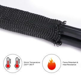 Jdtccable 10 FT 1 inch 2:1 Heat Shrinkable Sleeving Heat Shrink Sleeve Abrasion Protection Flexibility Wiring Harness Cable Sheath Tubing