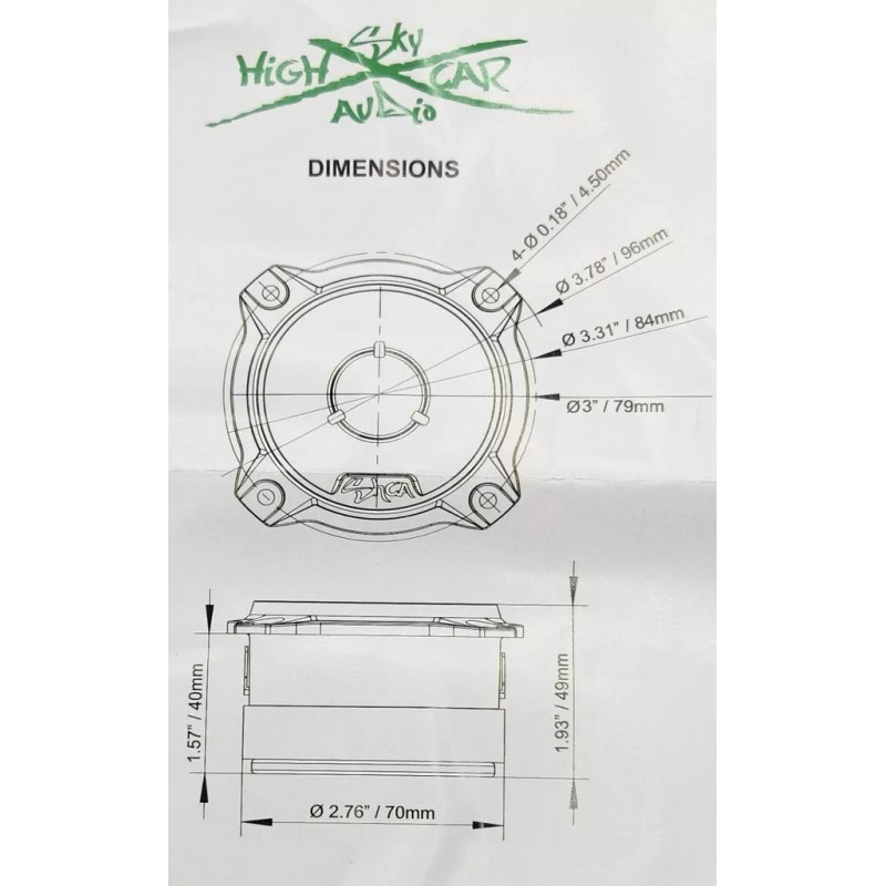 Sky High PROTW1E 3" Super Bullet Car Audio Tweeters 1"