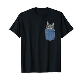 Maine Coon Lover Pocket Kitten Cute Maine Coon Cat Pocket T-Shirt