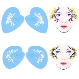 Delaman Face Paint Stencil Reusable Tattoo Painting Template Body Art Flowers Face Makeup Design Tools 7style / Set (Pattern: #1)