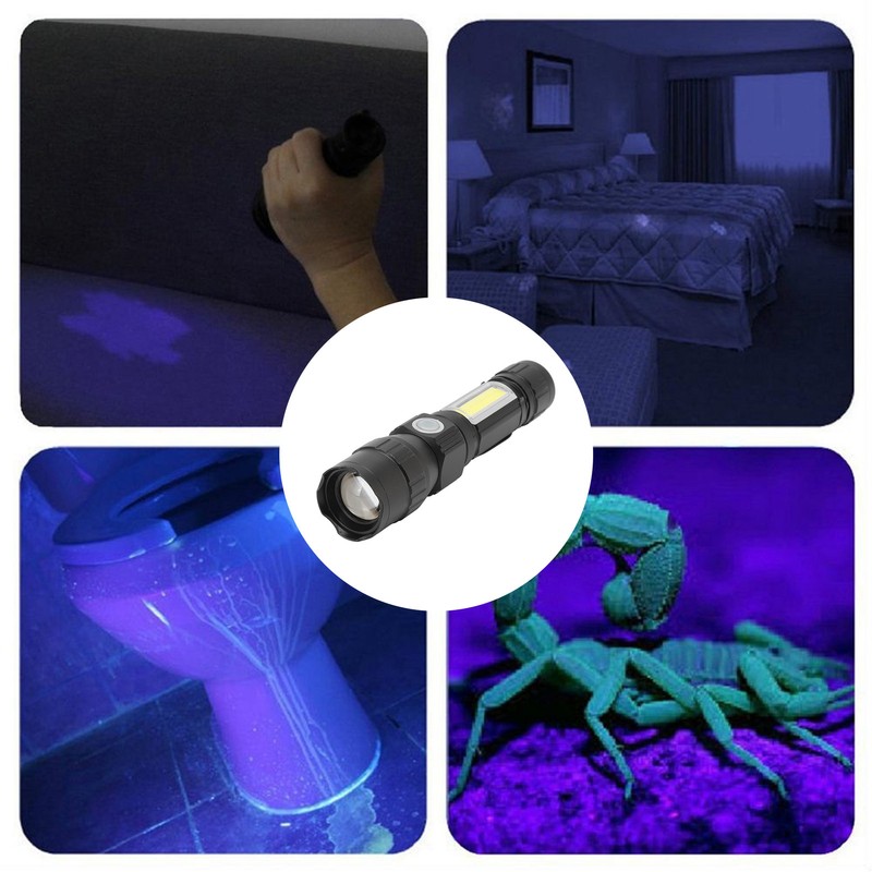 Rechargeable UV Light 7 Modes USB Charging Lightweight Waterproof Pocket