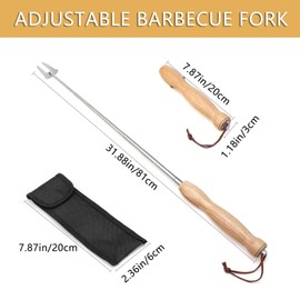 Marshmallow Roasting Sticks, 32 Inch Long Stainless Steel Smores Sticks Extendable Marshmallow Sticks Barbecue Forks for Fire Pit Campfire BBQ