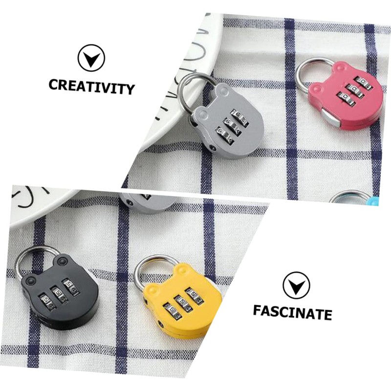 STOBOK 5pcs Mini Cartoon Combination Padlocks Locking Accessory for Gym
