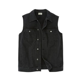Liberty Blues by KingSize Men's Big & Tall Denim Vest - 4XL, Black Denim