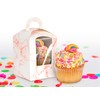 12 Individual/Single Cupcake WINDOW boxes with inserts - Natural Marble