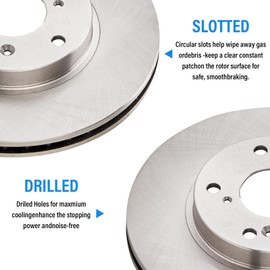 MOTOOS Front Brake Rotors and Ceramic Pads Replacement for Honda Accord Element 2003-2017 Compatible with Honda CIVIC CR-V CR-Z 2013-2018 Fit for Acura ILX 2014-2015