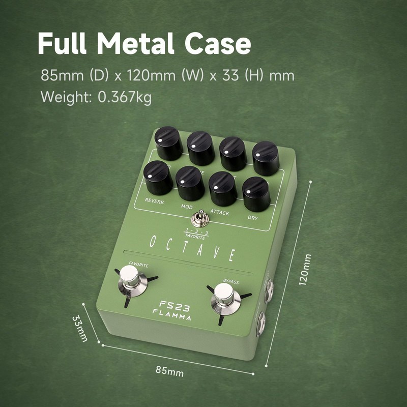 FLAMMA Octave Guitar Pedal FS23 Pitch Shifter Pedal with Modulation,