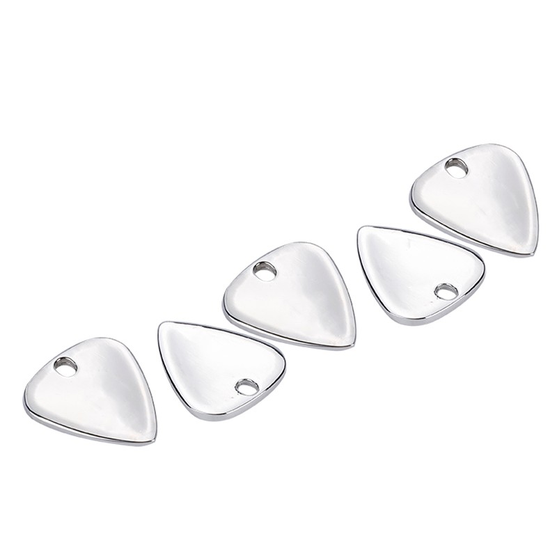 5 Pcs Metal Pick Plectrum for Guitar Musical Instruments Accessory(Silver)