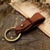 LITSTA Pueblo Keychain, Italian Leather, Key Chain, Brick red