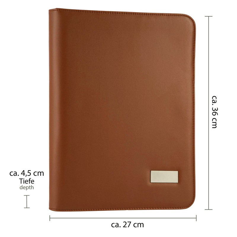 Onvaya® A4 Conference Folder, Black/Brown/Cognac, Files Folder, Business Folder, Writing