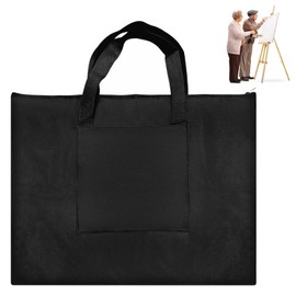 AMJKEJI Waterproof Artist Portfolio Case, Canvas Art Portfolio Carry Bag, Waterproof Drawing Board Bag, Art Carry Bag, Black Art Folder, Drawing Folder, Portfolio Folder Bag, black, Bag