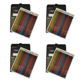 Emartbuy Colouring Pencils Ergonomic Triangular Barrel Pack of 72 - Triangular Stars