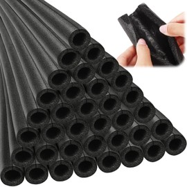 Amylove 36 Pcs 3.3 Feet Insulating Foam Pipe Insulation Foam Tube Water Pipe Insulation Freeze Protection Heat Preservation Tube Covers for Tubing Outdoor Freeze Protection (Black,1 Inch)