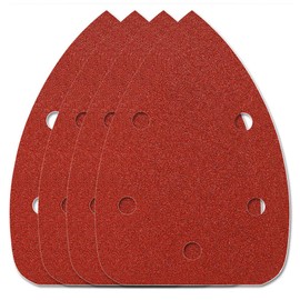 HIFROM 65pcs Mouse Sander Pads Sanding Sheets Aluminum Oxide Hook & Loop 140mm 5 Hole 100 Grits Sanding Paper