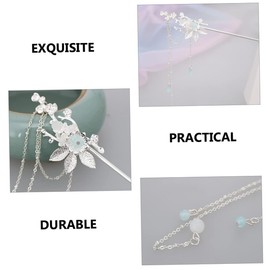 Beavorty Cute Antique Hairpin Hair Fork for Girls Tassel Hair Rod Antique Hair Fork Chinese Hair Stick with Tassel Hair Stick for Bun Sticks Chinese Style Hanfu Bridal Alloy