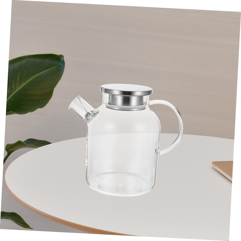 Ciieeo Transparent Glass Water Pitcher Kitchen Juice Pot with Ergonomic