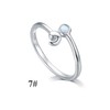 JUSTKIDSTOY Semicolon Ring 925 Sterling Silver Adjustable Open Opal Ring