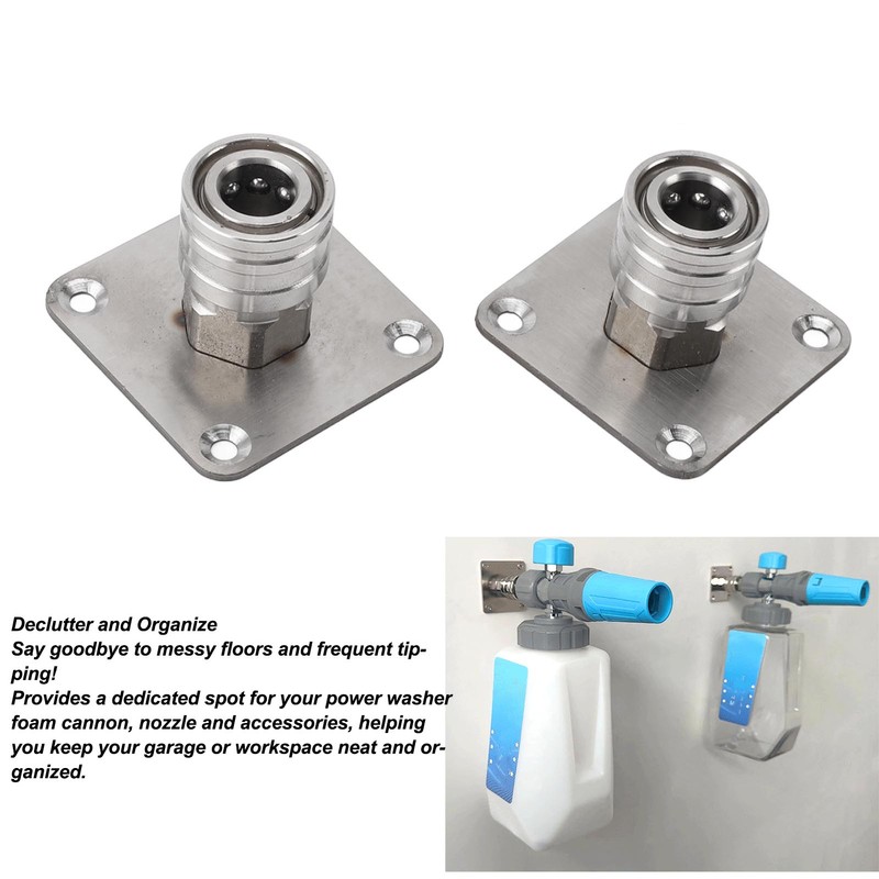 2Pcs Pressure Washer Foam Cannon Holder 1/4inch Quick Connect Stainless