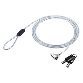 Sanwa Direct 200-SL086 Security Wire, Ultra Small Cylinder, Wire Length: Approx. 5.9 ft (1.5 m), 0.1 x 0.3 inches (3 x 7 mm) Slot, Kensington Lock, Straight Cord