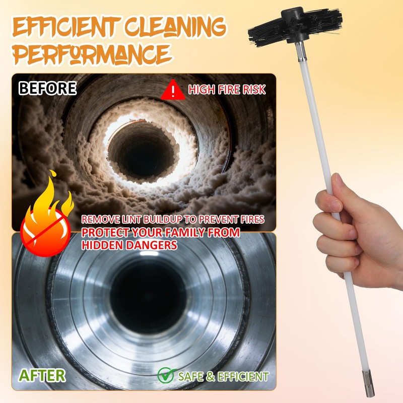 MAGICLULU 20 Feet Chimney Sweep Brush Kit - 15 Flexible