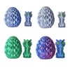 4PCS 3D Printed Dragon in Egg, 3D Printed Animals, 4