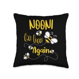 Coming NOONI Again To Bee Pregnancy Announcement Mother's Throw Pillow, 16x16, Multicolor