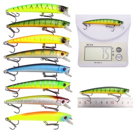 ANCLLO 43 Pieces Diving Fishing Lure Set Multi-Color Artificial Bait for Freshwater and Saltwater Bass Trout Pike