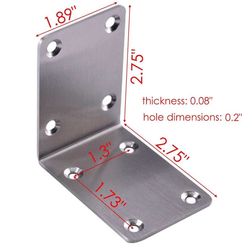 Hyever Stainless Steel Corner Brace Heavy Duty Angle Bracket 90