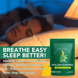 Mullein Gummies 2000mg for Lungs, Enhances Immune Function, Promotes Digestive Health, Mullein Leaf Extract for Lung