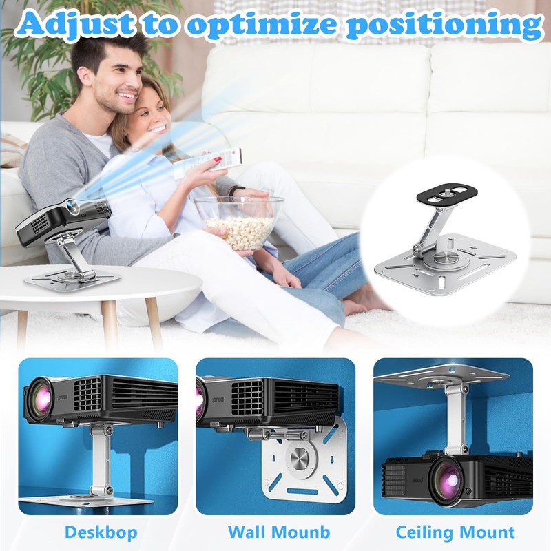 Desktop Projector Mount, Projector Stand, 360° Rotating Projector Wall Mount,
