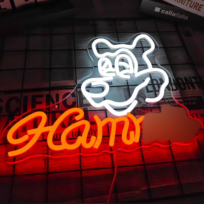 JooeTuu Hamms Beer Bear Neon Sign for Wall Decor Dimmable
