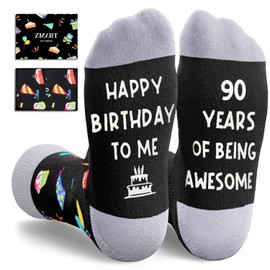 Zmart 90th Birthday Gift - Socks for 90th Birthday, Best Gifts for 90 Elderly Dad, 90 Year Old Gifts