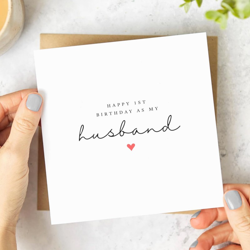 Beau Willows Happy First Birthday As My Husband Greetings Card