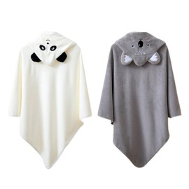 XdealCozyxc 2 Pcs Baby Hooded Bath Towels, Animal Design Newborn Towel with Hood for Boy Girl