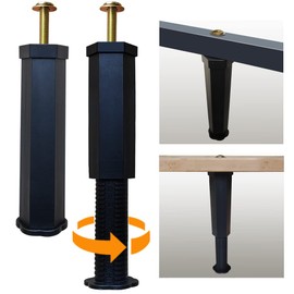 KUSRUP Adjustable Height Furniture Legs Sofa Desk Table Legs Shelf Legs for Coffee Heavy Duty Bed Center Frame ​Replacement Couch for Sofa Chair Cabinet Table(Black) (2, I-Shape/7.5"-13")