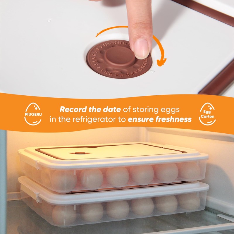 PIUGERU Deviled Egg Containers with Lid, (Set of 2), Plastic