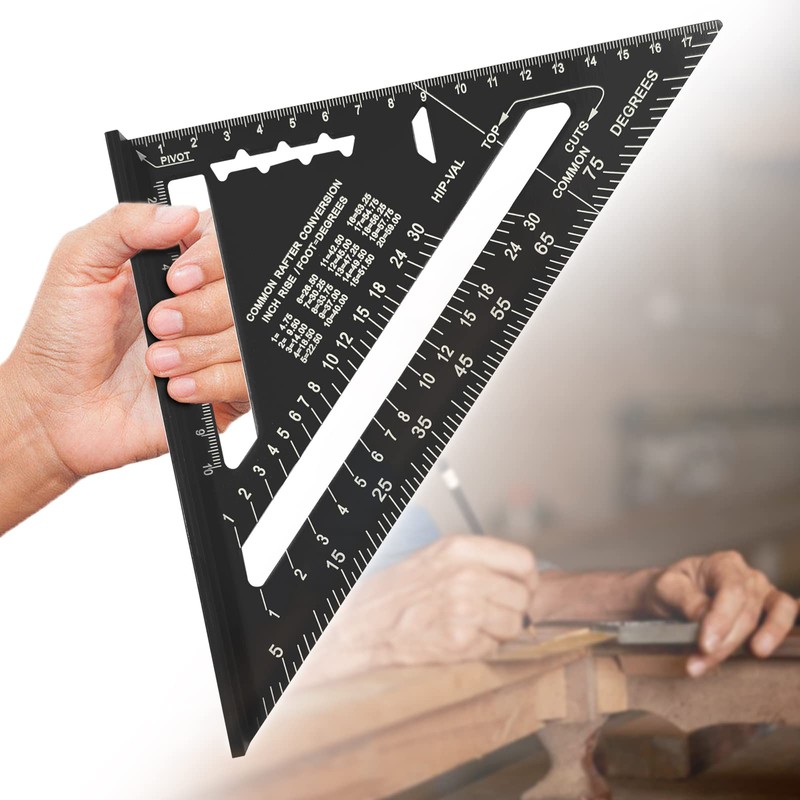 7 inch Carpenters Speed Square Metric,Roofing Rafter Square, Thickened Aluminum