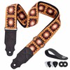 YIKOKO Guitar Strap 2", Soft Woolen Knit, Cowhide Leather End,