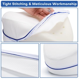 Noverlife 2 Pack Leg Pillow Covers for Contour Knee Pillow, Zippered Pillowcover ONLY, Replacement Pillow Cases for Memory Foam Knee Pillows Washable Pillowcases for Heart Shaped 10x9inch Leg Pillow